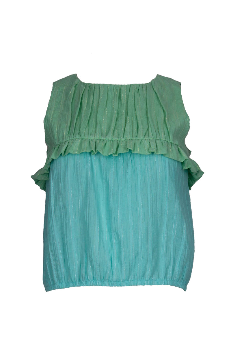 Pleated Sleeveless Blouse