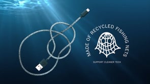 Black iPhone Lightning Cable, Made of Recycled Fishing Nets