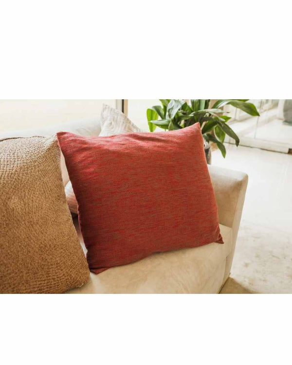 Red & Grey Pillow Hand-Woven in Loom