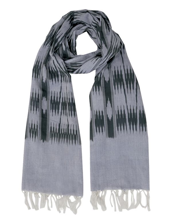 Light Blue & Olive Banded Stripes Scarf