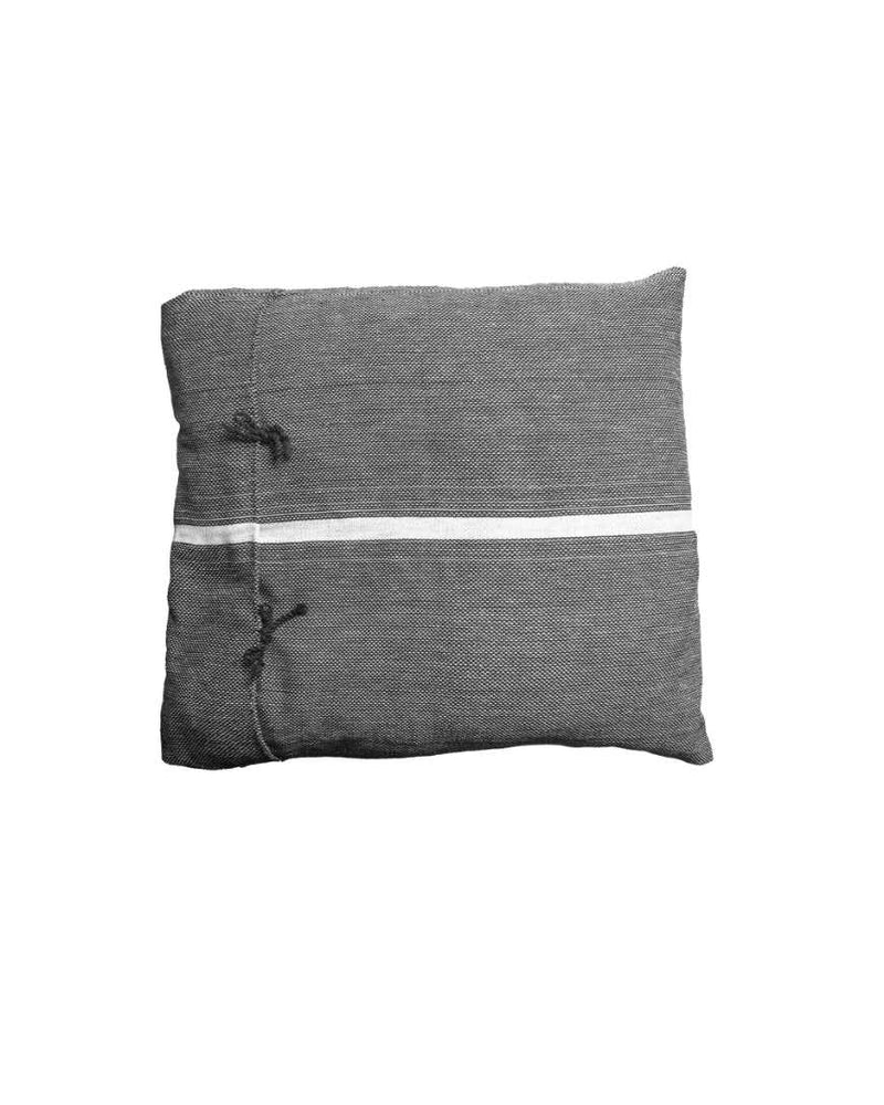 Black Pillow Hand-Woven in Loom