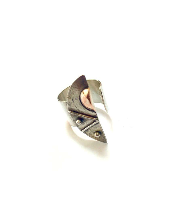 Handmade Chart Patterns Silver Ring