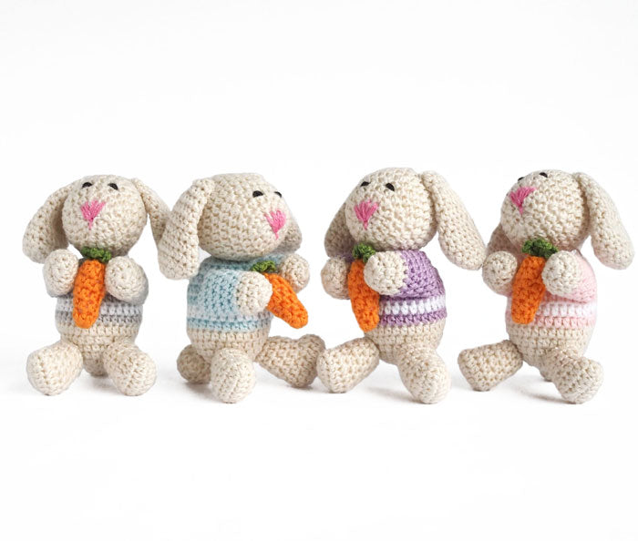 Crochet Bunny Ornament - Set of 4