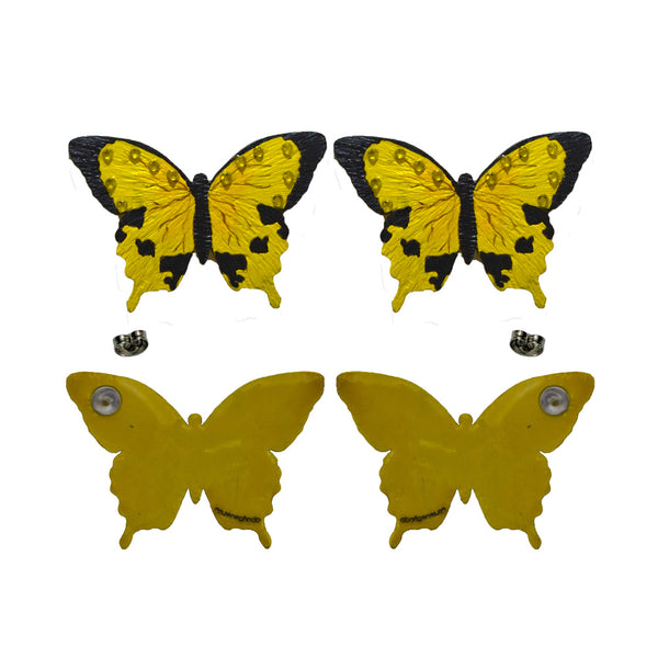 Full Yellow Butterfly Earrings