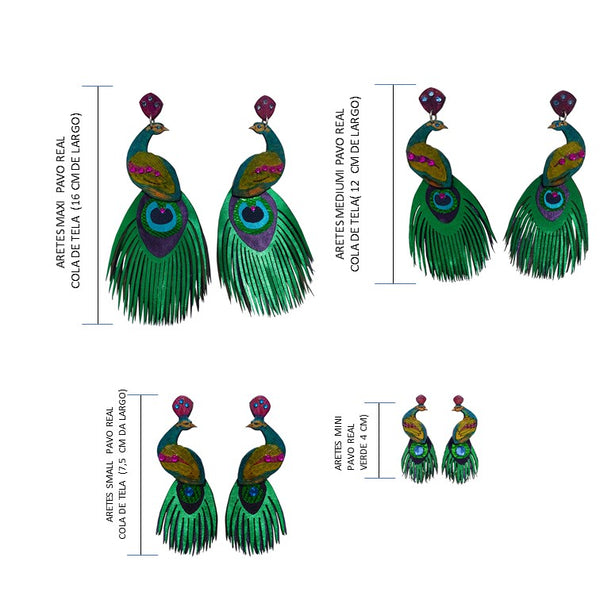 Fabric Tail Peacock Earrings