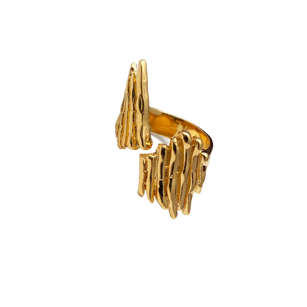 Gold Double Waterfall Ring