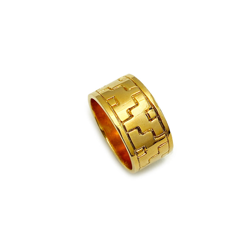 Gold Round Mitla Ring