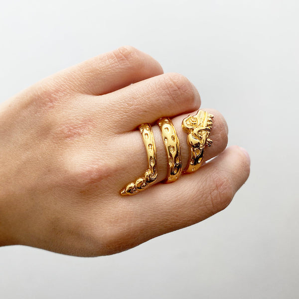 Gold Quetzalcoatl Ring