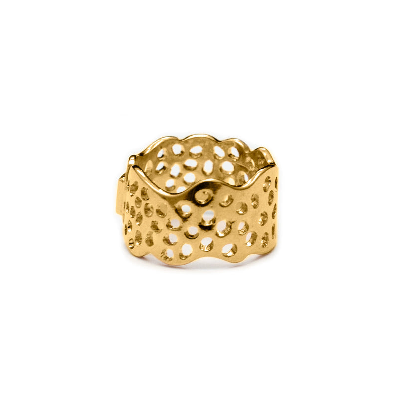 Snake Skin Gold Ring