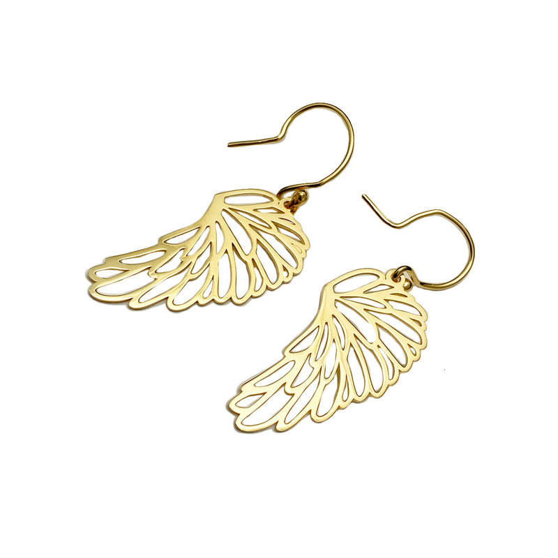 Silver and Gold Plated Liberty Wings Pendant Earrings