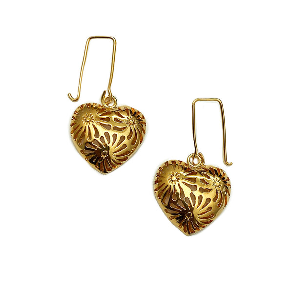 Gold Shades Heart Earrings