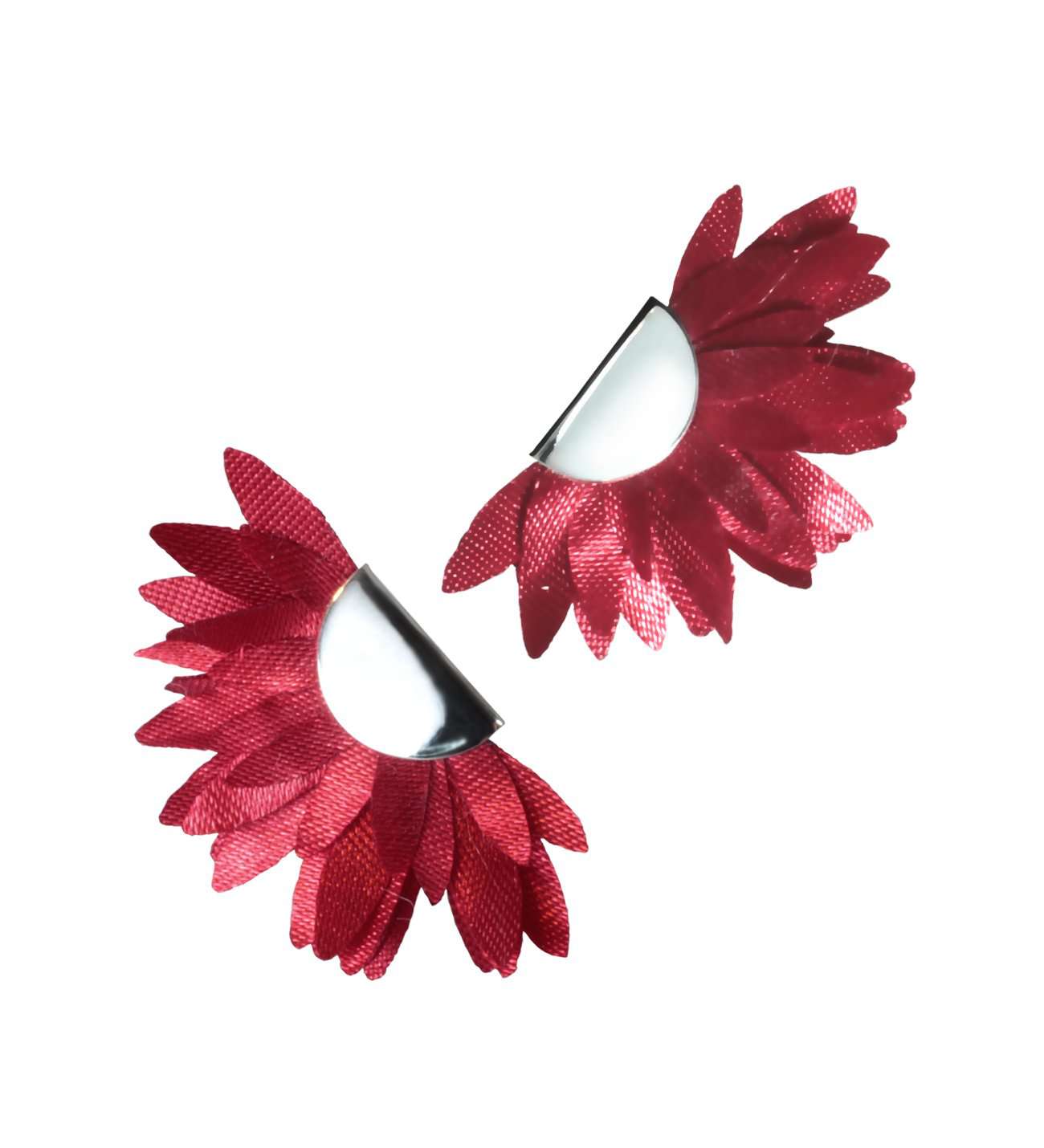 Studio Boutique.- Red Dahlia Earrings in Sterling Silver