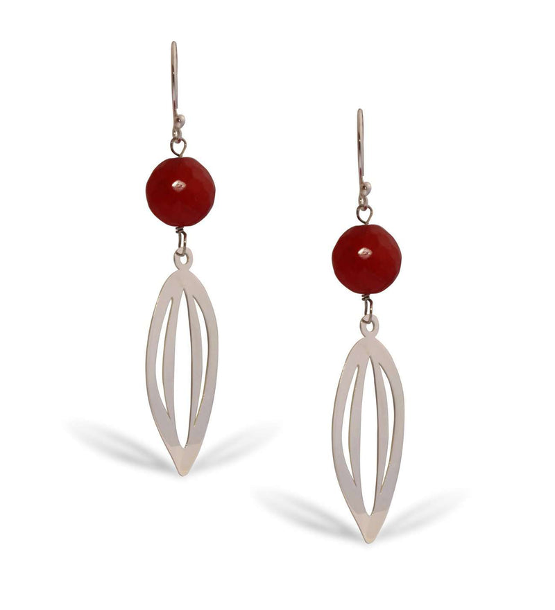 Studio Boutique.- Dalia and Agate Leaves Earrings in Sterling Silver