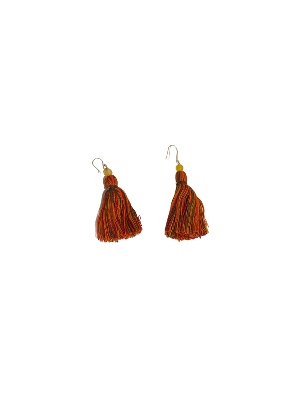 Tassel Earrings with Silver Locks