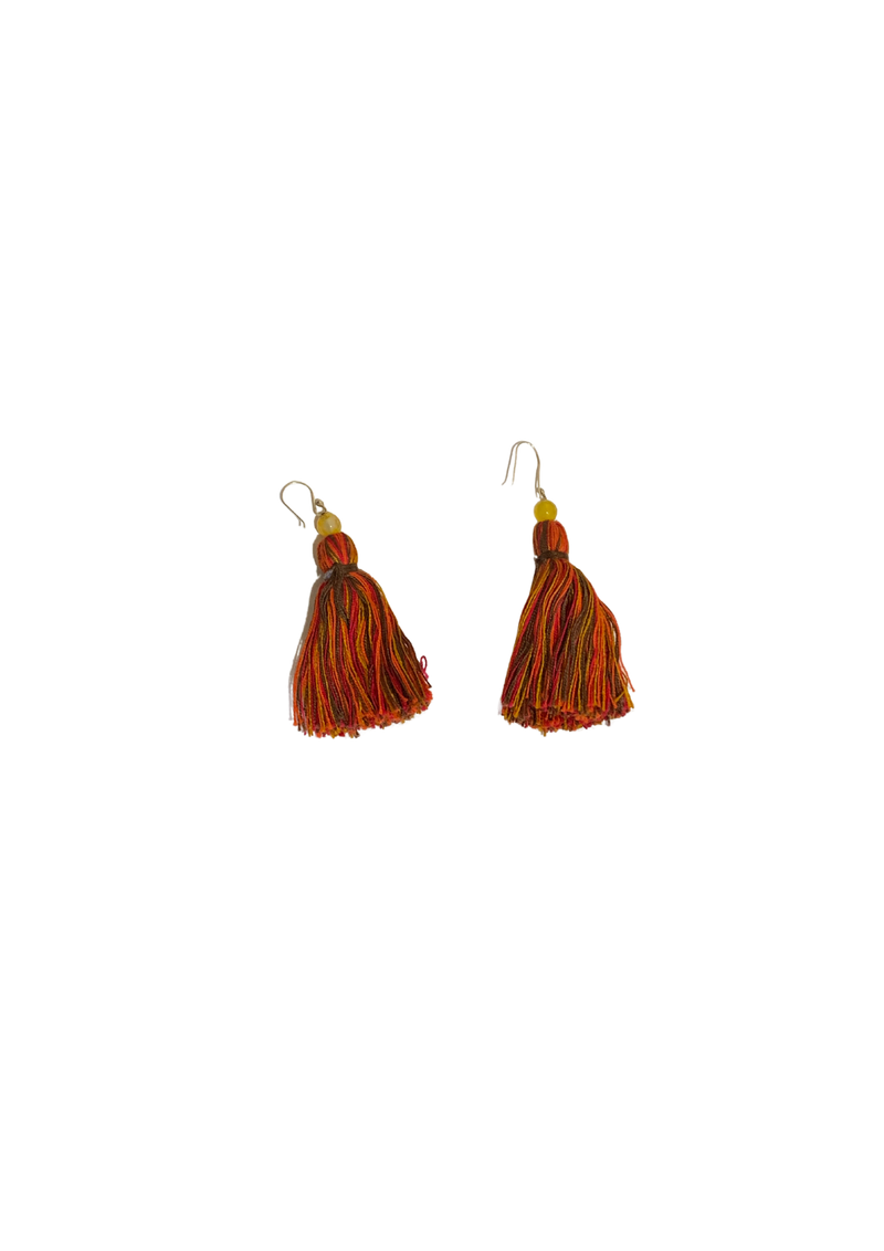 Tassel Earrings with Silver Locks