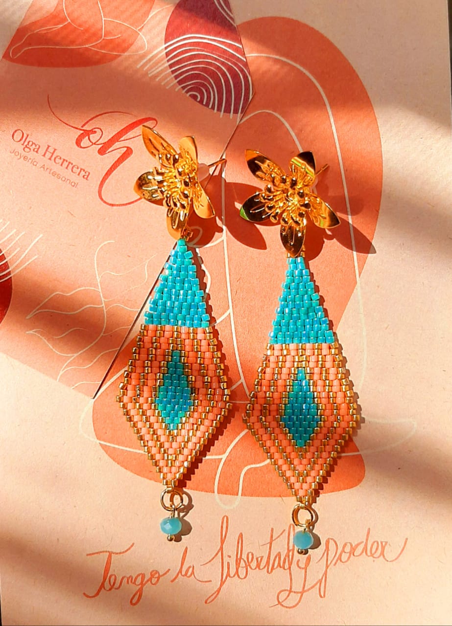 Handmade Flowers In Bloom Earrings