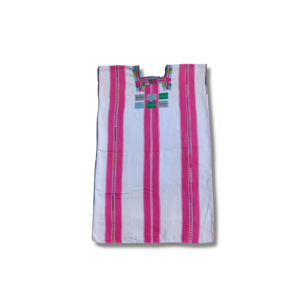 White Blouse with Pink Vertical Designs