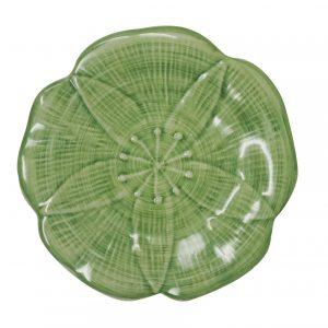 Hand Painted Stoneware Margaritas Green Bread Plate