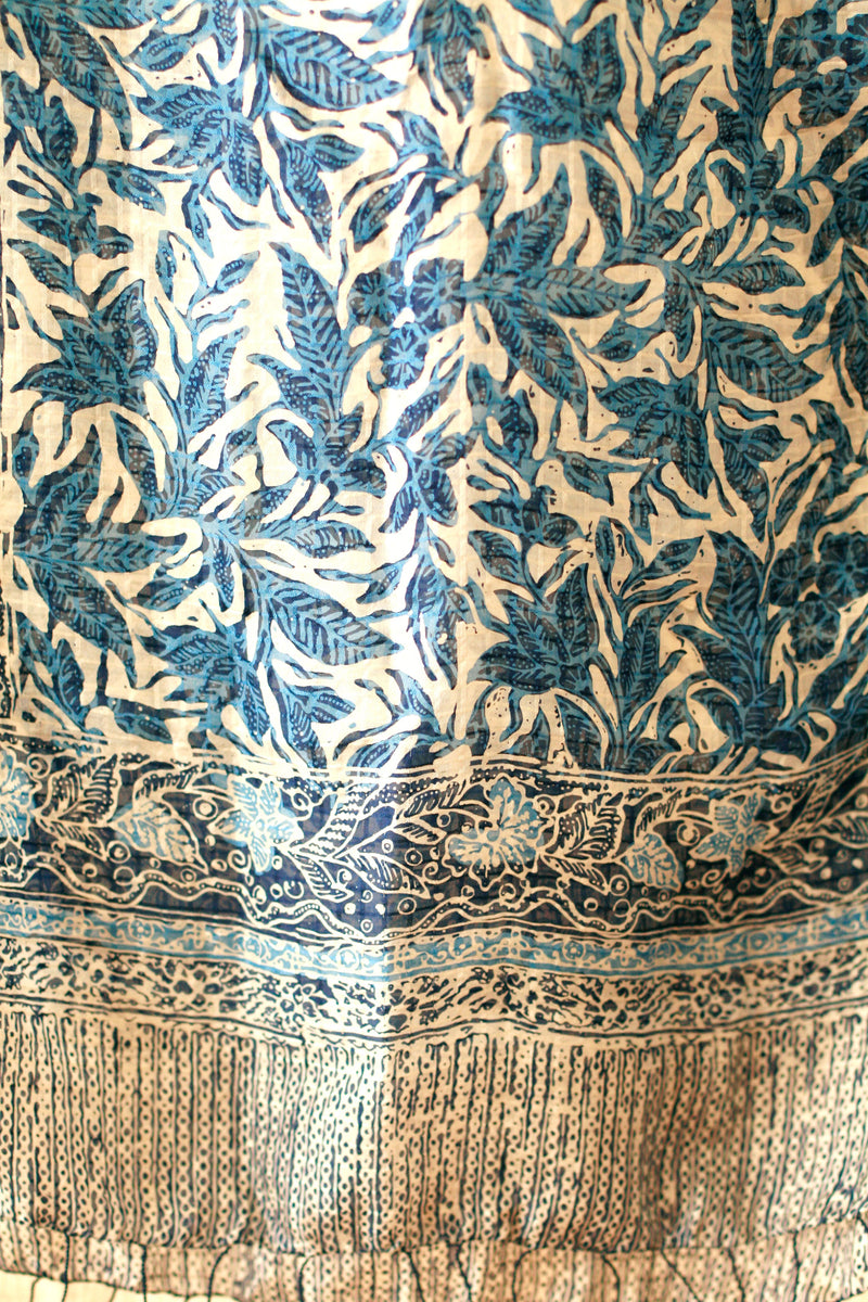 Biru Silk Batik Scarf