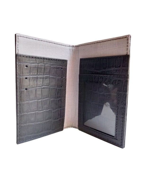 Black Croco Passport Holder