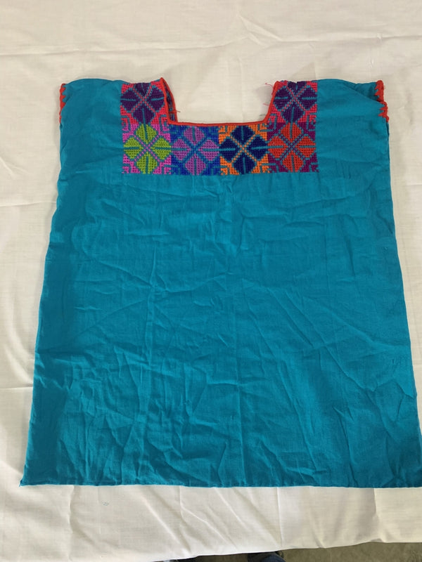 Hand Embroidered Blouse - Turquoise