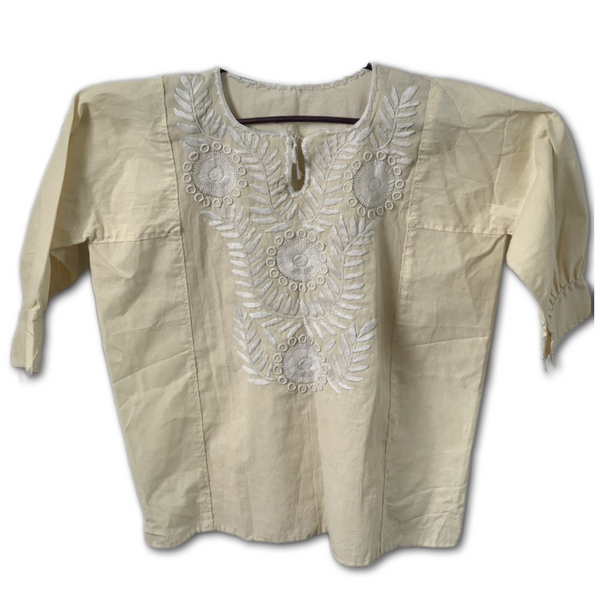 Thick Blouse with Embroidered Flower Designs