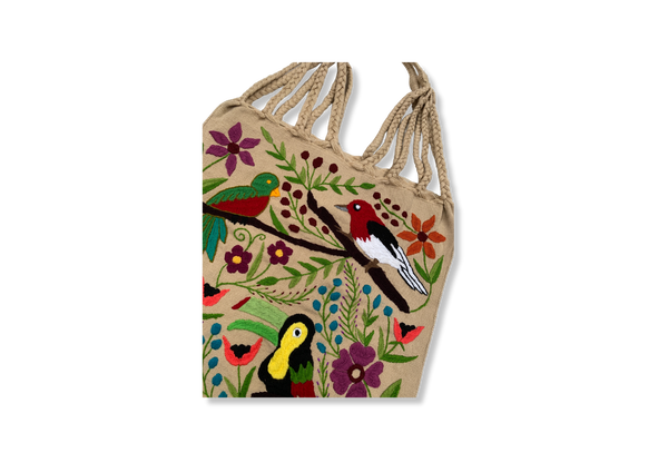 Beige Embroidered Bag
