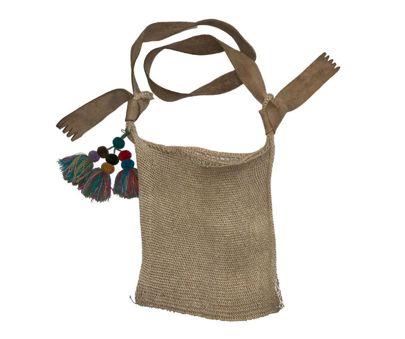 Jute Bag with Leather Strap