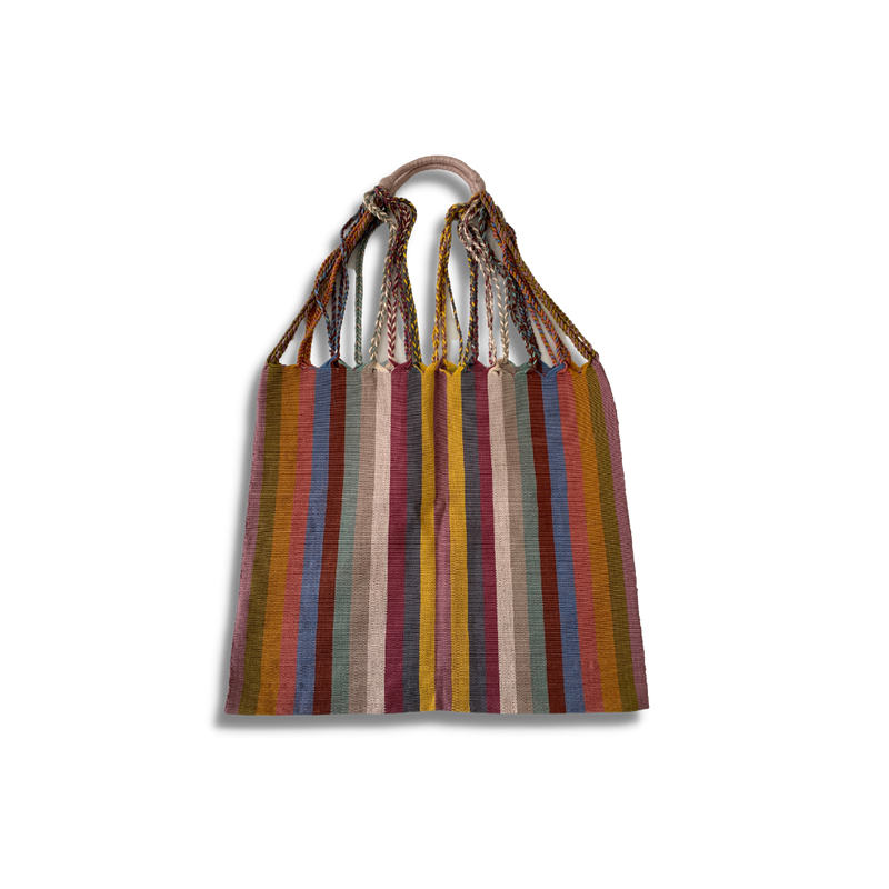 Multicolored Thread Striped Bag