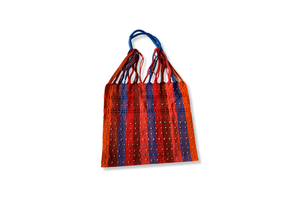 Orange Mesh Bag with Circle Designs