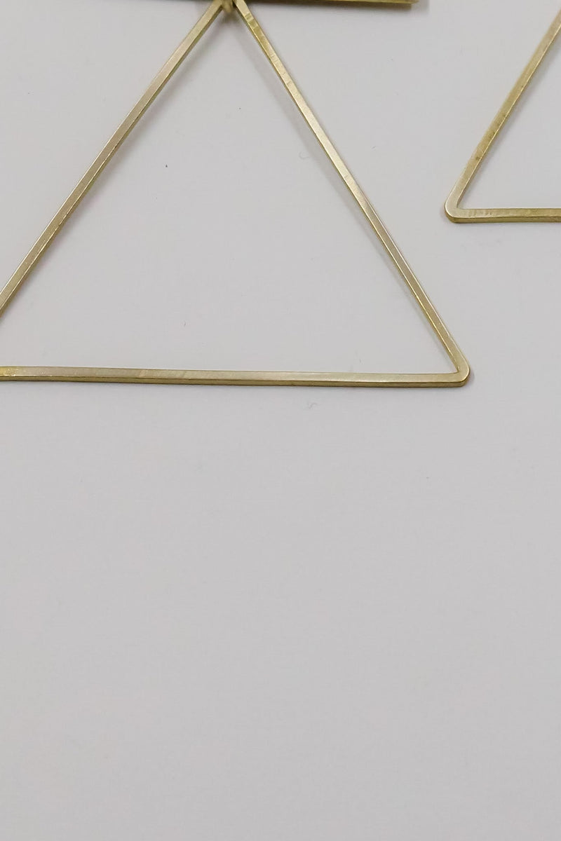 Hammered Open Triangle Statement Earrings