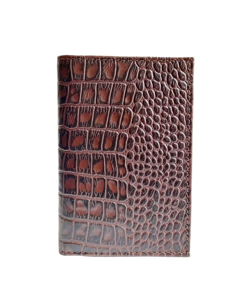 Brown Croco Passport Holder