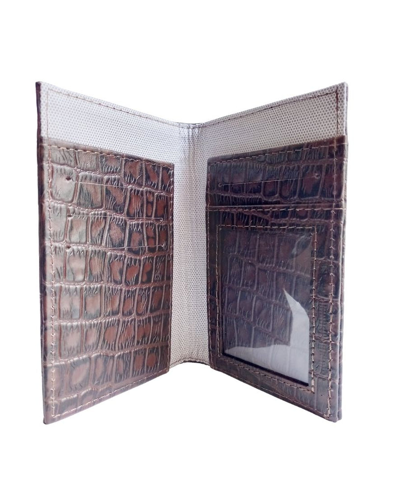 Brown Croco Passport Holder