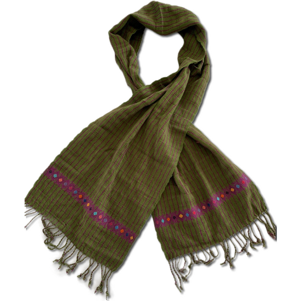 Green Unraveled Scarf