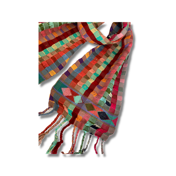 Multicolored Frayed Scarf