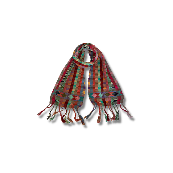 Multicolored Frayed Scarf