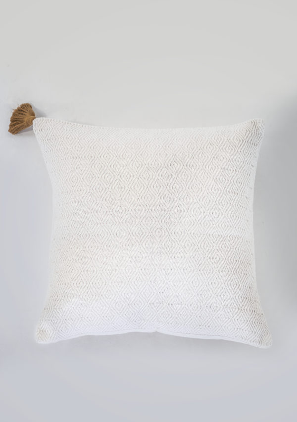 Hand Woven Square Pillow with Copper Tassel