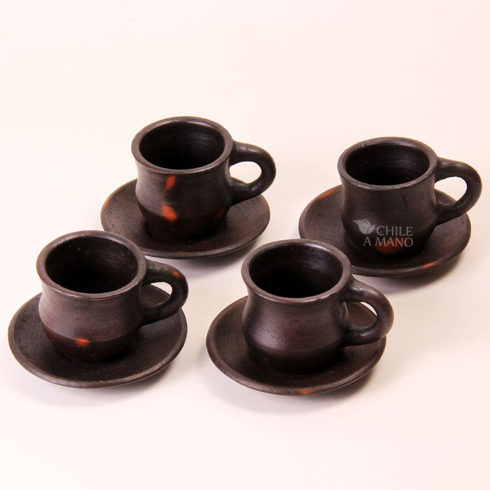 Set of Four Copper Espresso Coffee Cups