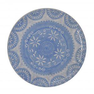 Hand Painted Stoneware Blue Coco Salad Plate