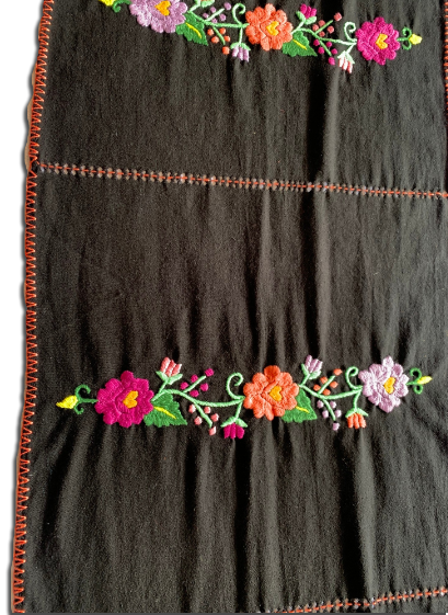 Table Runner With Hand-Embroidered Flowers