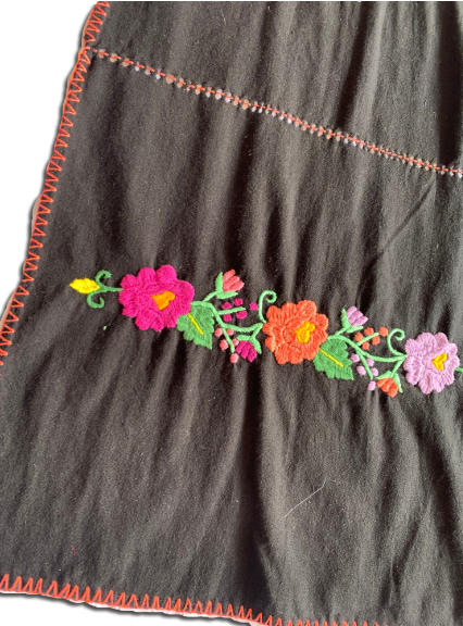 Table Runner With Hand-Embroidered Flowers