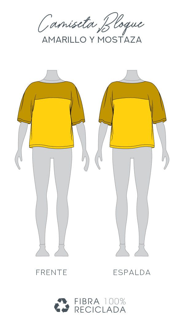 Block Woven T-shirt - Yellow and Mustard