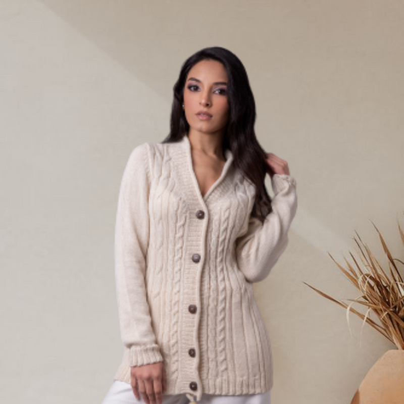 Emelia Button Cable Knit Cardigan
