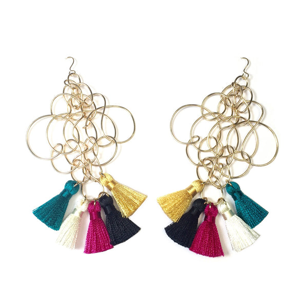Handmade Designer Carlye Fiesta Tassel Earrings