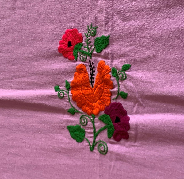 Scarf with Flower Embroidery