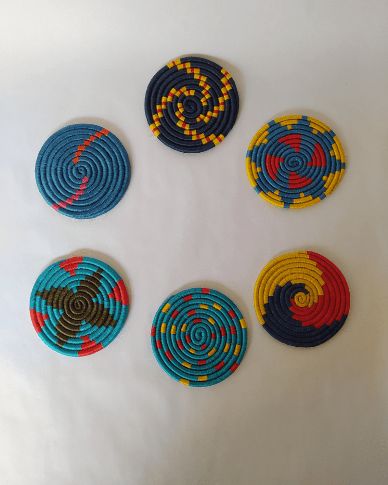 Hand-Woven Coasters - Set of 6