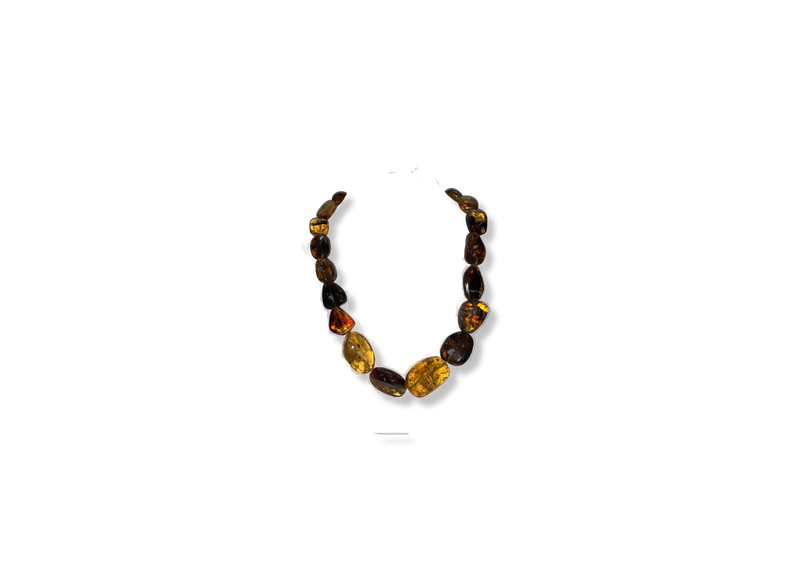 Moss Colored Amber Necklace
