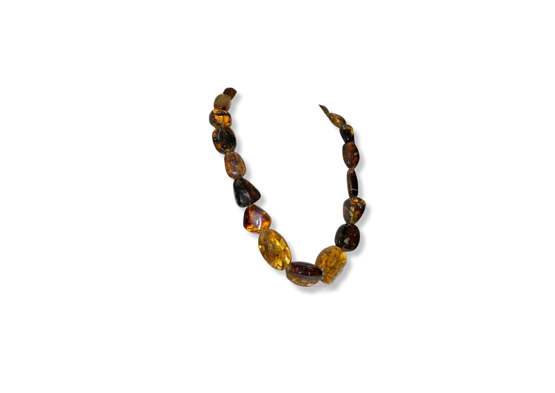 Moss Colored Amber Necklace