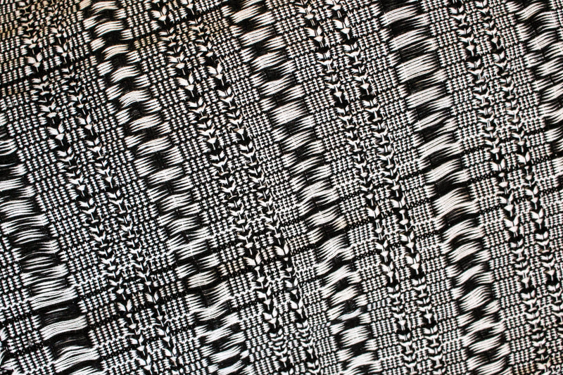 Black & White Shawl Hand-Woven in Loom