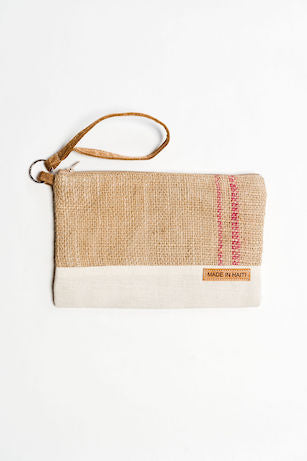 Burlap Wristlet